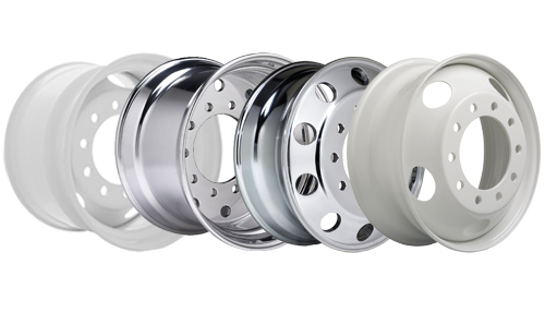 From Left to Right: Steel Duplex, Aluminum Duplex, Aluminum Dual, Steel Dual wheels